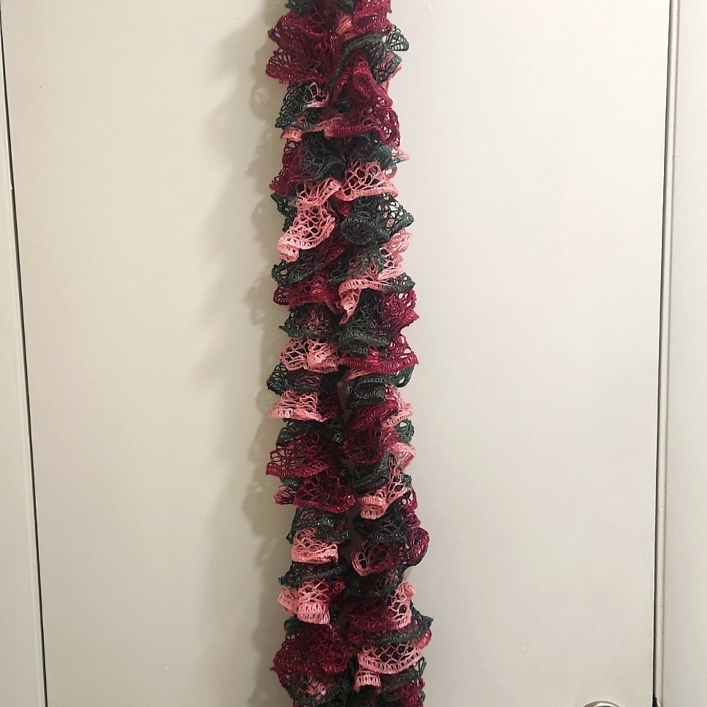 Handmade Ballet Pink Ruffle Scarf Size M/L